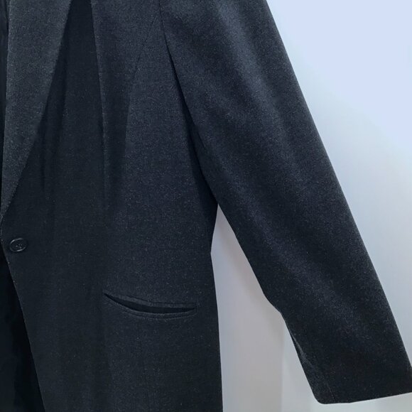 Vintage Long Blazer Transitional Weather Coat Charcoal Black Women's 22W Lined - Picture 8 of 10